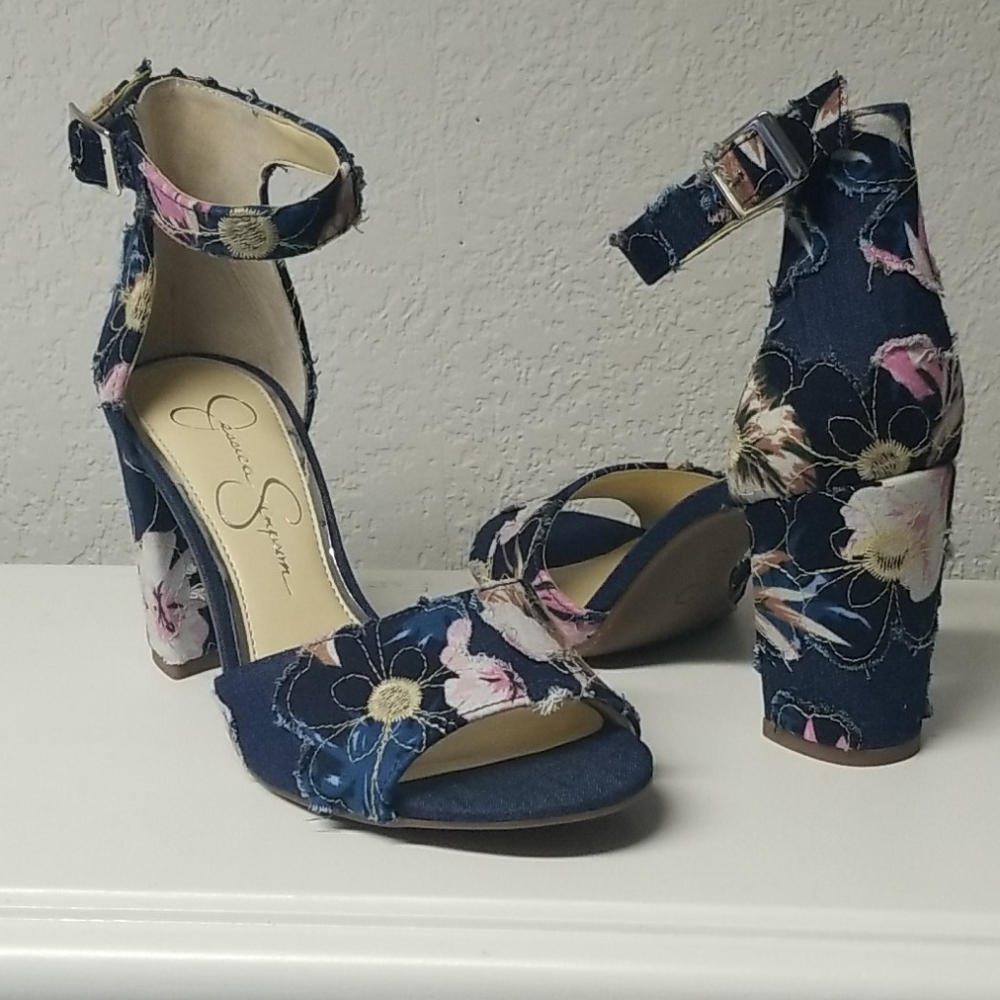 Jessica Simpson Sherron Floral Ankle Straps